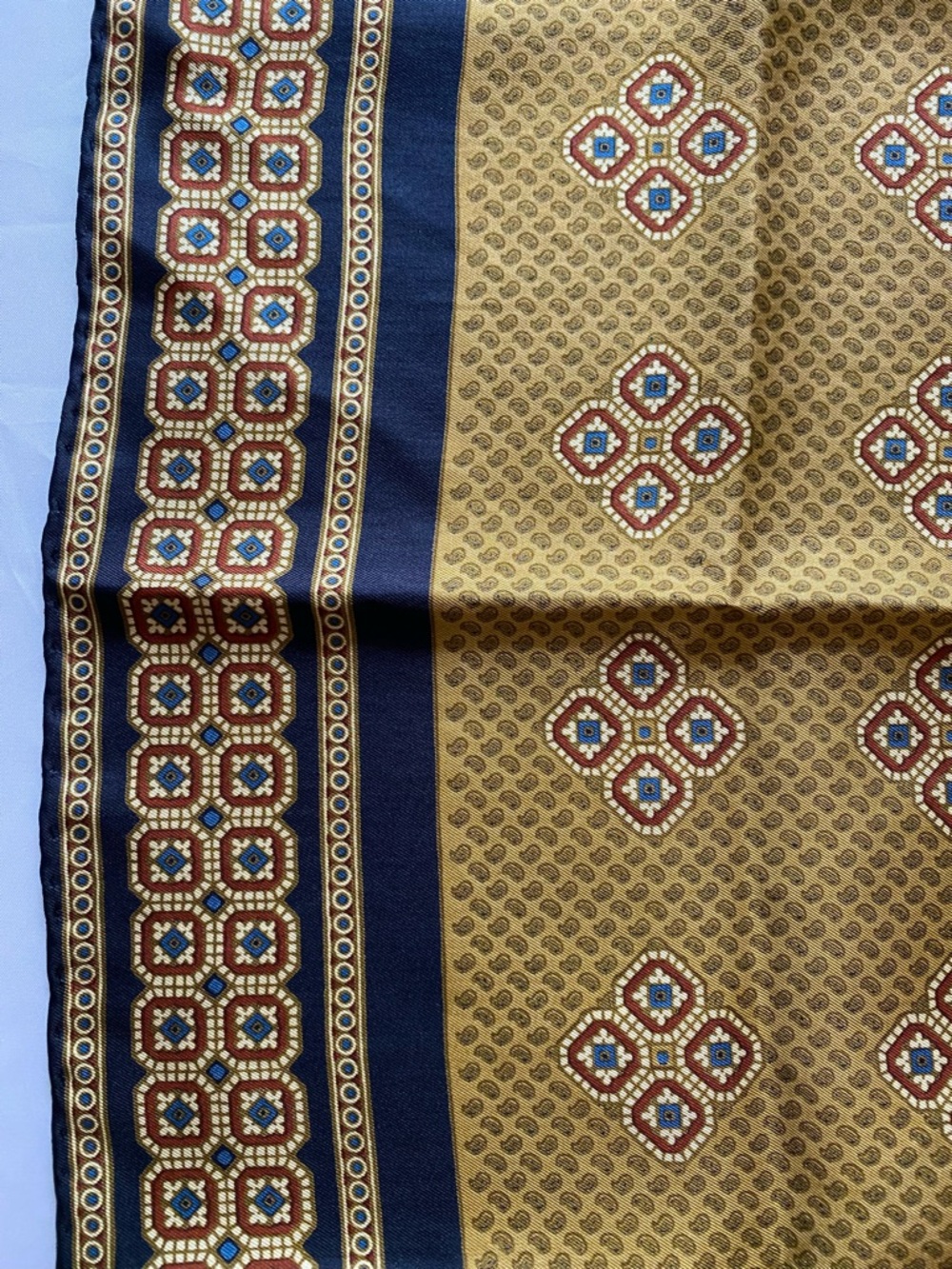 Vintage Christian Dior Silk Pocket Square 18.5”x18.5” Hand Rolled Hems - Picture 5 of 7